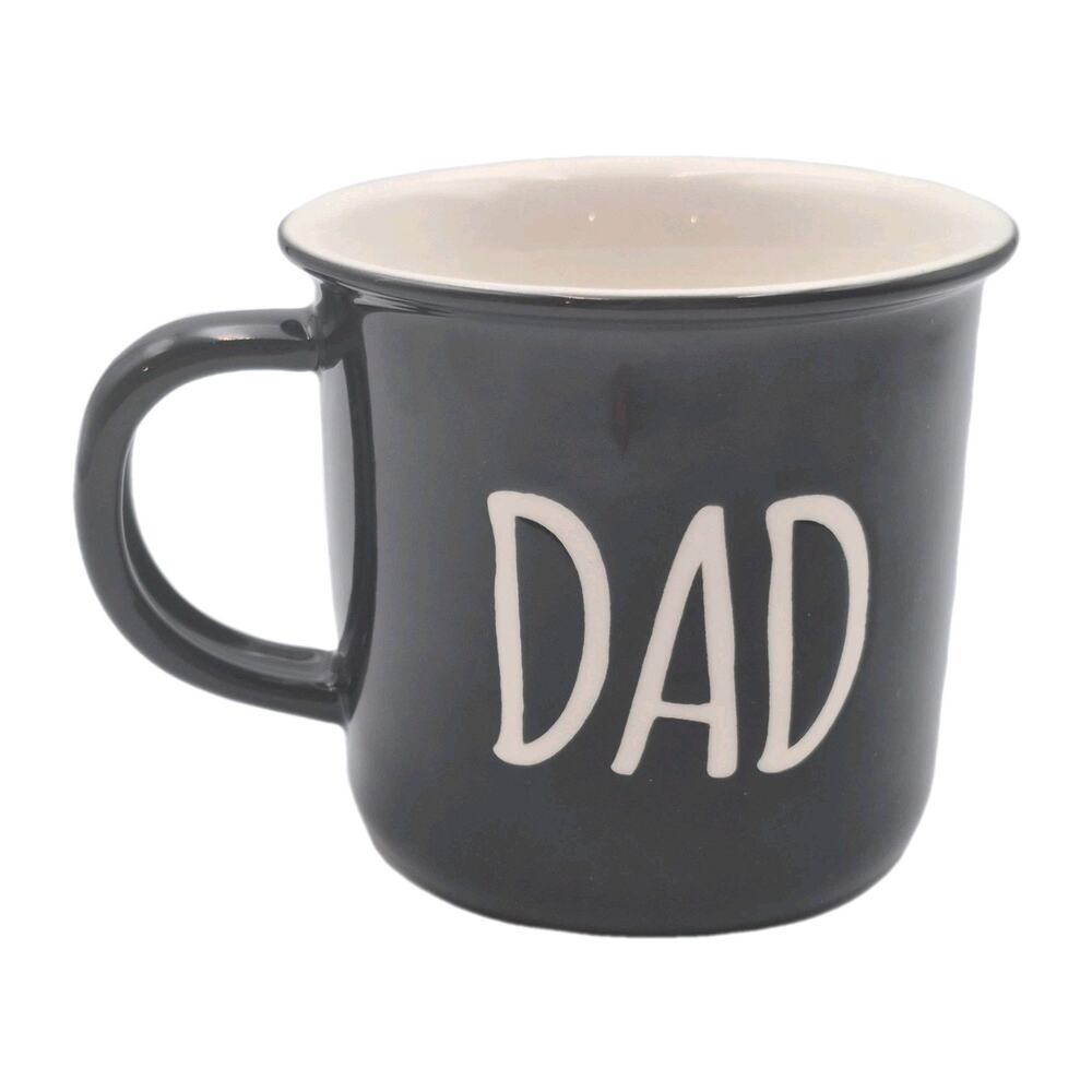 Black White DAD Porcelain Mug 14oz Capacity